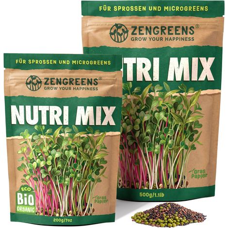 Bio Keimsaat Nutri-Mix 200 g Sprossen und Microgreens ZenGreens (1/5)