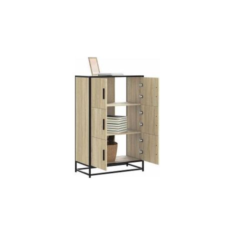 Buffet haut chêne sonoma 68x35x106,5 bois ingénierie métal (1/5)