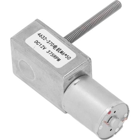 Moteur à engrenages à vis sans fin CC 375 tr/min, bobine en laiton de haute qualité, réducteur de vitesse, 12 V CC, filetage M6 x 50 mm (1/5)