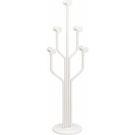 Coat rack with sturdy hooks, white, modern and simple (1/5)