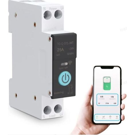 Rosvola Smart WIFI Switch Home Leistungsschalter Handy-Fernbedienung 3 Zeitmodi für Haushaltsgeräte (25A)