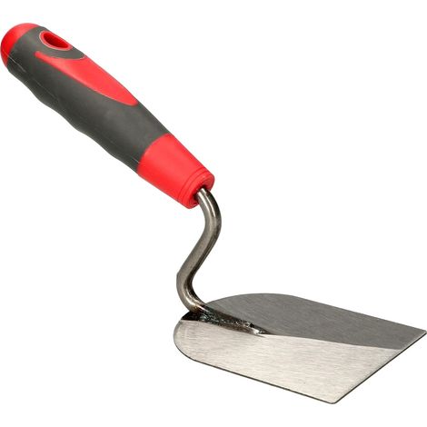 KOTARBAU Truelle en acier inoxydable - 80 mm - Avec poignée en caoutchouc - Pour le traitement de la pâte de maçon (1/5)