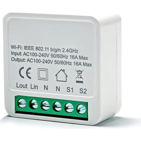 Smart Switch WIFI Light Switch Disjoncteur Module TéLéCommande Bluetooth, pour la, 1/2 Way 16A