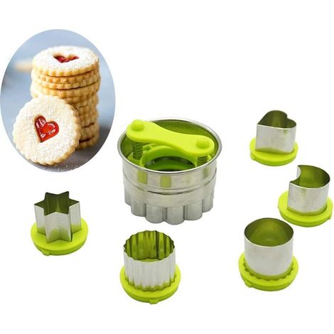 Emporte-pièce Linzer - Acier Inoxydable Alimentaire - 6 Tailles Différentes - Pour Biscuits, Décoration de Gâteaux et Pâtisseries Festives - Lot de 6 (1/5)