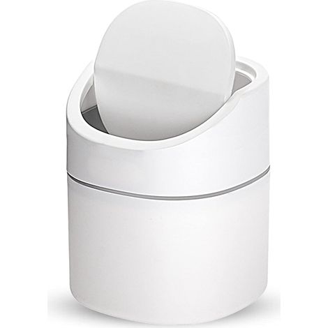 Small Table Trash Can, Mini Kitchen Desktop Trash Can, Desktop Trash Can, Used in Living Room, Bedroom and Office, Plastic Indoor Trash Can (2L) (1/5)