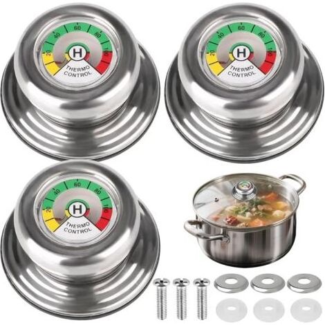 3 Pièces Poignée Couvercle Casserole, Pour AMC Boutons de Couvercle Poele, Compatible Avec les Ustensiles de Cuisine à Filetage de 5 mm (1/5)