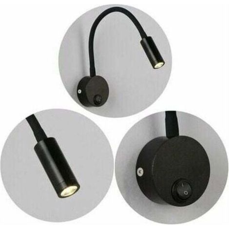 LED tuyau applique hôtel chevet tuyau applique 220V apprentissage protection des yeux lampe de lecture (argent, lumière blanche)