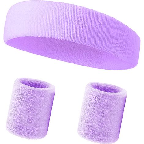 Serre-Tête Sportif - Bandeau Éponge Coton Polyester - Pour Running Fitness Yoga - Lot De 1 Serre-Tête Et 1 Brassard (1/5)