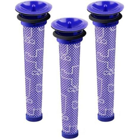 Prefiltro para aspiradoras Dyson V6, V7 y V8: 3 piezas lavables de doble capa. (1/4)