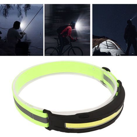 Lampe frontale COB professionnelle haute luminosité 4 modes d'éclairage IPX4 étanche et réglable rechargeable pour l'extérieur, (1/4)