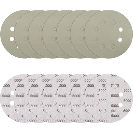 Schleifpapier 125mm Klett 70 Stück Körnung 5000 Nass & Trocken 8 Loch (1/5)