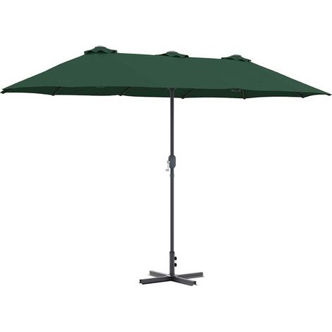 Parasol de jardin vert 370 x 197 x 239 cm (1/5)