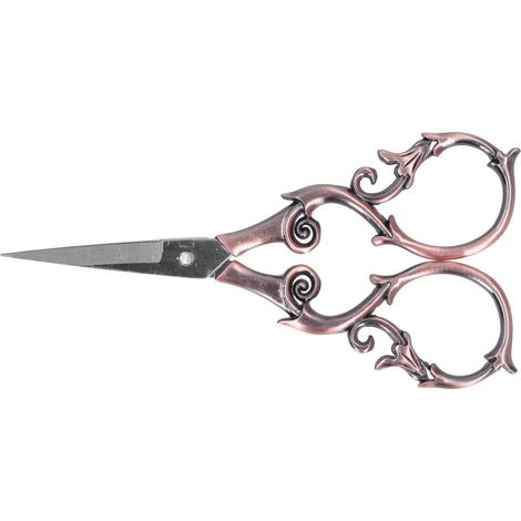 Retro Scissors Stainless Steel Gourd Shape DIY Vintage Small Embroidery Cutting ToolsAntique Red (1/5)