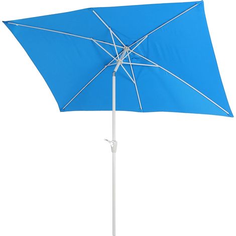 Parasol N23, parasol de jardin, 2x3m rectangulaire inclinable, polyester/aluminium 4,5kg - bleu (1/5)