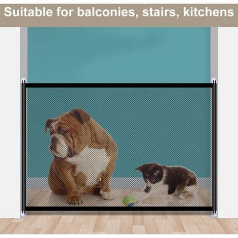 Barrière de sécurité pour bébés et chiens - - 110x72 cm - Sans perçage - Installation facile - Pliable (1/4)