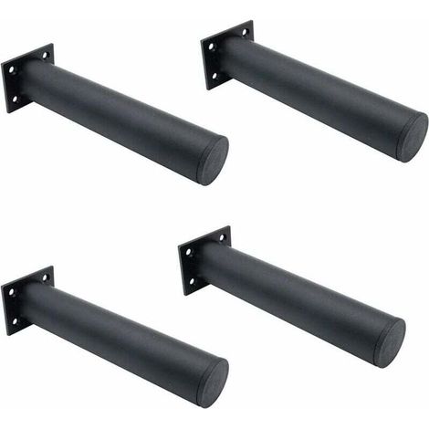 Piedini regolabili per mobili in alluminio nero opaco – Set da 4, altezza 200 mm, diametro 38 mm, per tavolino, mobile o divano
