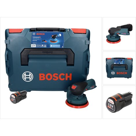 Bosch GEX 12V-125 Levigatrice rotorbitale a batteria professionale 12 V 125 mm senza spazzole + 1x batteria ricaricabile 3,0 Ah + L-Boxx - senza caricabatterie
