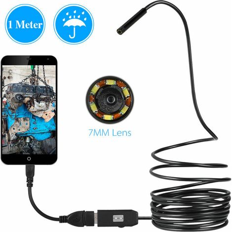 Endoscope Pour Telephone Portable Android, Endoscope 0.3Mp, Avec Objectif 7Mm, Interface De Transmission Usb A 6 Lampes, 1 Metre - 1 Metre (1/5)