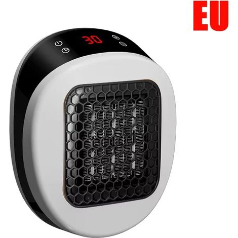 Chauffage électrique 600 W (norme européenne blanche), à brancher, avec minuterie et affichage LED. (1/5)