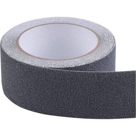 Bande Antidérapante adhésive, Forte Adhésif, Ruban Autocollant Anti-dérapante, pour Intérieur et Extérieur, pour la Sécurité au Travail et la Maison. Bande Sécurité, 5 cm x 5 m,Noir (1/4)