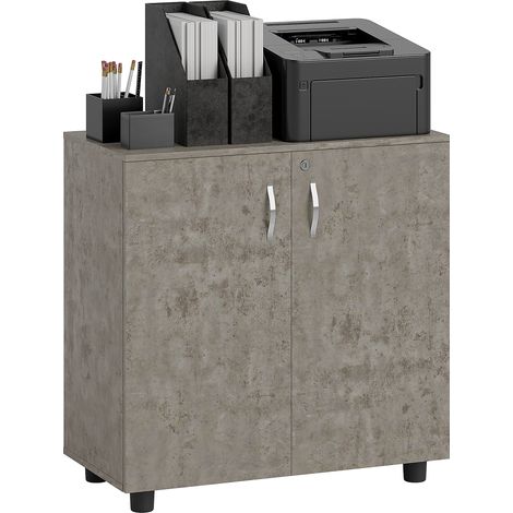 Two-Tier Locking Office Storage Cabinet - Grey
