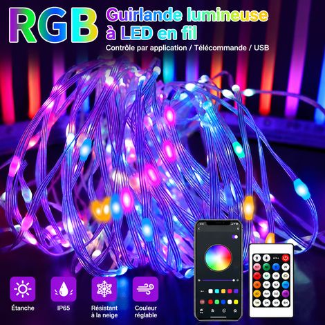 Guirlande Lumineuse LED RGB USB 5V Bluetooth Son kit sous blister 10 m 100 LED 20 × 15 × 4 cm 120 g – Livraison gratuite (1/5)