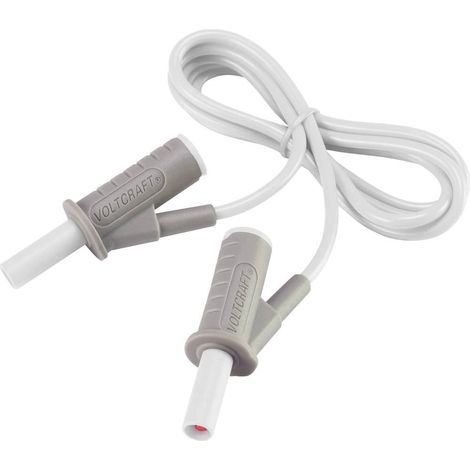Cordon de mesure de sécurité[Banane mâle 4 mm -Banane mâle 4 mm ] Ultra flexibles 1.00 mblancMSB-5 (1/4)