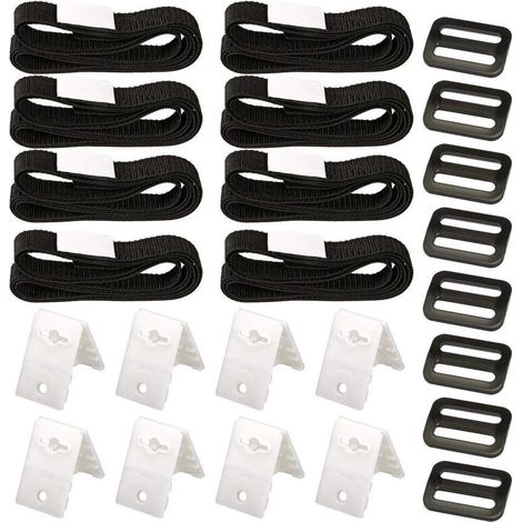 Kit de Fixation pour bâche Solaire de Piscine, kit de Sangles de Couverture Solaire pour Piscine Universelle enterrée Comprenant 8 Sangles en Nylon,8 plaques de Cordon,8 Boucles (1/5)