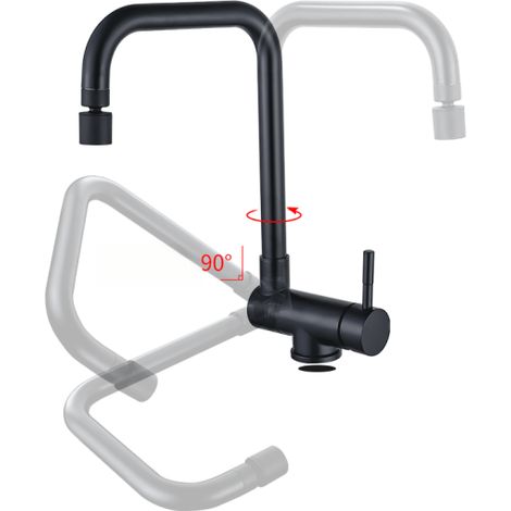 Grifo de cocina plegable con 2 funciones de rociado y rotación de 360°. Grifo de fregadero plegable.