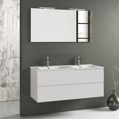 Composizione doppia vasca 5 pezzi ZIP bianco opaco (1/5)