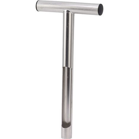 Échantillonneur de sol en acier inoxydable 304 avec poignée en T portable pour prélèvement de terre de jardin pelouse ferme 12 pouces (1/5)