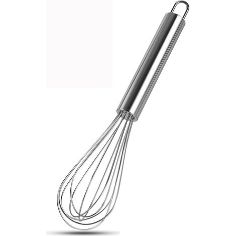 Batteur à œufs manuel en acier inoxydable, mousseur à lait, ustensiles de pâtisserie et de cuisine (20 cm)