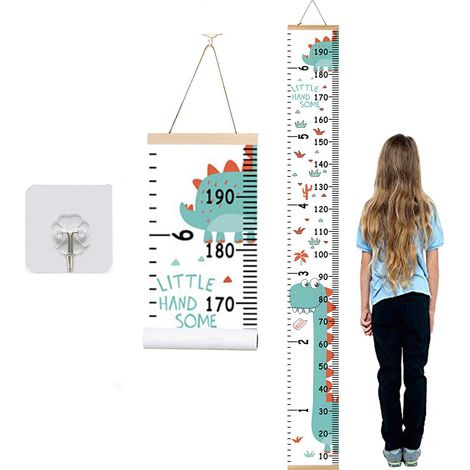 Tableau De Croissance En Bois Et Toile - 200 X 20 Cm - Pour Enfants - Décor Murale De Chambre - 1 Pièce (1/5)