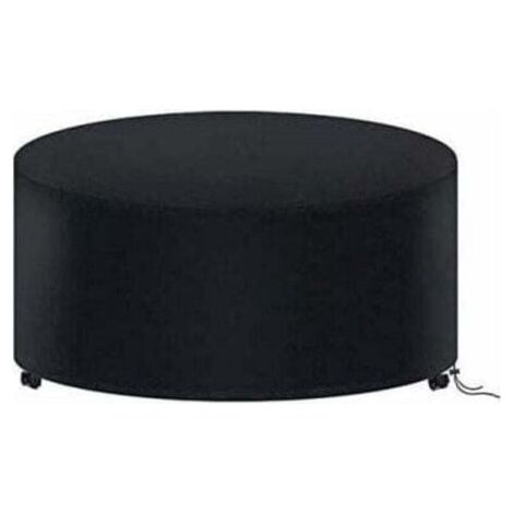 Funda redonda para mesa de jardín, XU, impermeable, para muebles de jardín, lona Oxford 210D, 128 x 71 cm (negra)