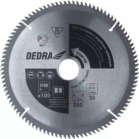 Lame de scie circulaire Dedra h305100 100 dents carbure 305 mm (1/2)