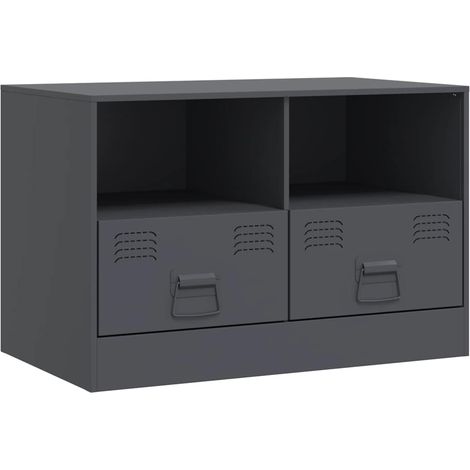 Mueble TV multimedia estante para televisión buffet para televisión comedor salón dormitorio antracita 67 x 39 x 44 cm acero antracita 020026394