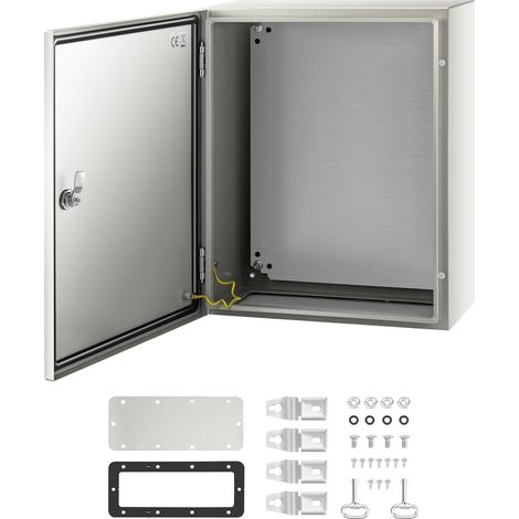 Boîte électrique en acier NEMA 4X, 50x40x20 cm, IP66 étanche et anti-poussière, pour usage intérieur/extérieur, avec plaque de montage. (1/5)