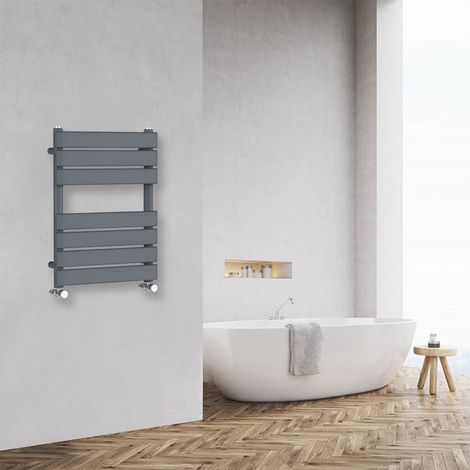 Bathroom Flat Panel Heated Towel Rail Radiator Central Heating 650x500mm Anthracite (1/2)