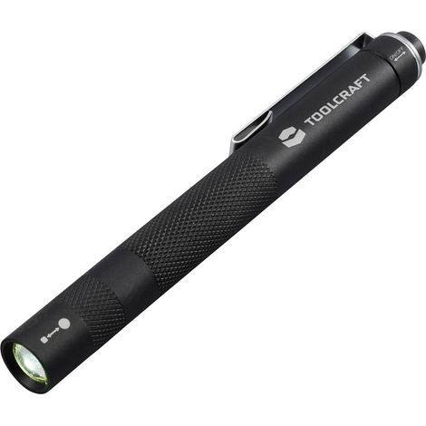 TOOLCRAFT TO-8985333 Lampada a forma di penna Penlight con clip per cintura a batteria 170 lm Nero 33 g (1/5)