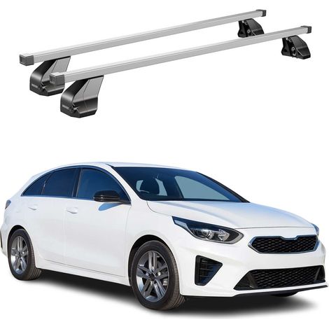OMAC Dachträger Querträger Stahl für Kia ProCeed 2019-2026 – Abschließbar – City-Crash-getestet – DIN 75302:2019 – ISO/PAS 11154:2006 – Max. 75 kg Silber (1/5)
