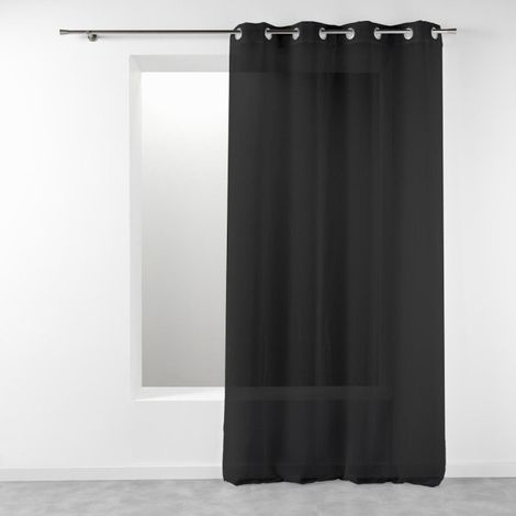 Rideau Voilage Étamine "Telma" 140x280cm Noir (1/4)