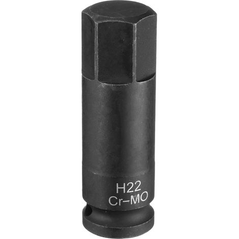22mm Douille à choc hexagonale H22 1/2" en acier CR-MO Phosphate Noir Impact Drive Hex Bit Sockets Hex Tournevis Douille Adaptateur pour les travaux de réparation (1/5)