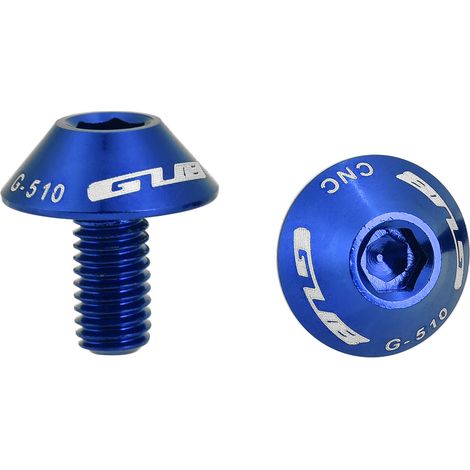 GUB G-510 2 vis M5x12mm bleues pour porte-bidon vélo, support de fixation (1/5)