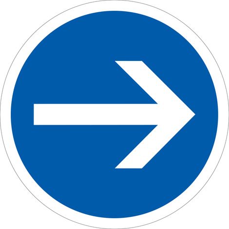 Panneau Obligation B21 - De tourner à droite avant le panneau - Gamme ECOLIGN - Classe 1 450 mm