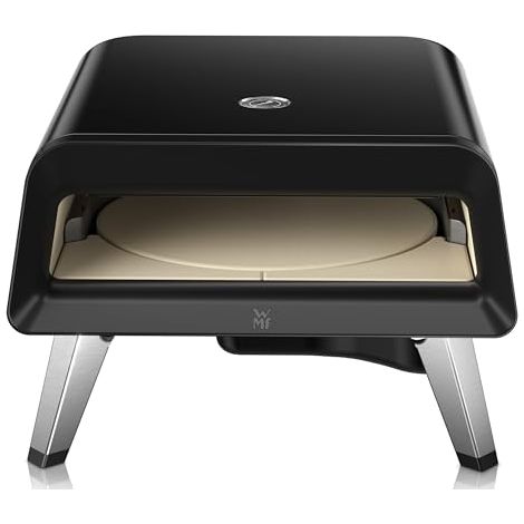 WMF Pizzaiolo Pro Horno de pizza, temperatura de cocción superior a 450 °C, piedra grande para pizza (Ø 40 cm), mecanismo rotatorio automático, control de temperatura integrado para obtener resultados