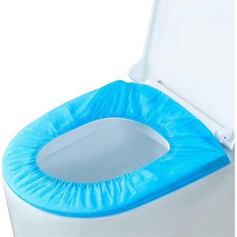 10er-Pack Einweg-Toilettensitzbezüge, tragbare Reise-Toilettenmattenbezüge für Reisen, Ausflüge, Hotel, Krankenhaus (blauer Sitz) (1/5)