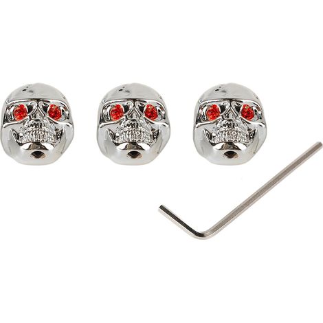 Lot de 3 Boutons de Guitare Électrique Crâne Métal Volume Son Tête Capuche Basse Pièce de Rechange GD303 Chrome (1/5)