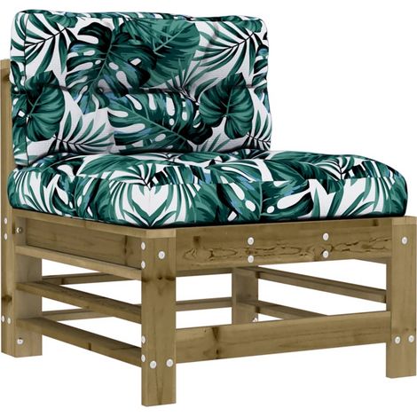 Canapé central，Canapé d'extérieur，Sofa de jardin avec coussins bois de pin imprégné CFW728996 (1/5)