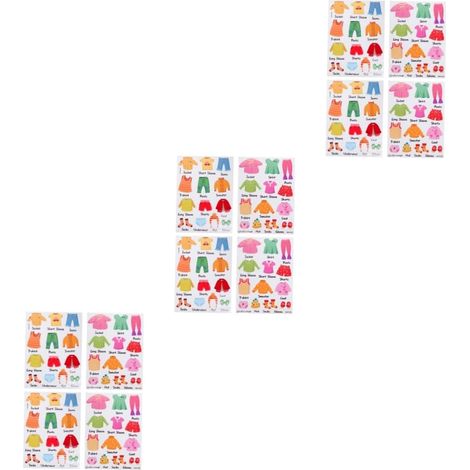6 Ensembles armoire stickers garde-robe armoire en tissu gommettes décoration autocollant de tri de commode autocollant d'étiquette de stockage de vêtements PVC (1/5)