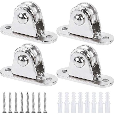 Poulie double mini en acier inoxydable 1 pouce, sans frottement et silencieuse, pour charges lourdes - 1 jeu (1/4)